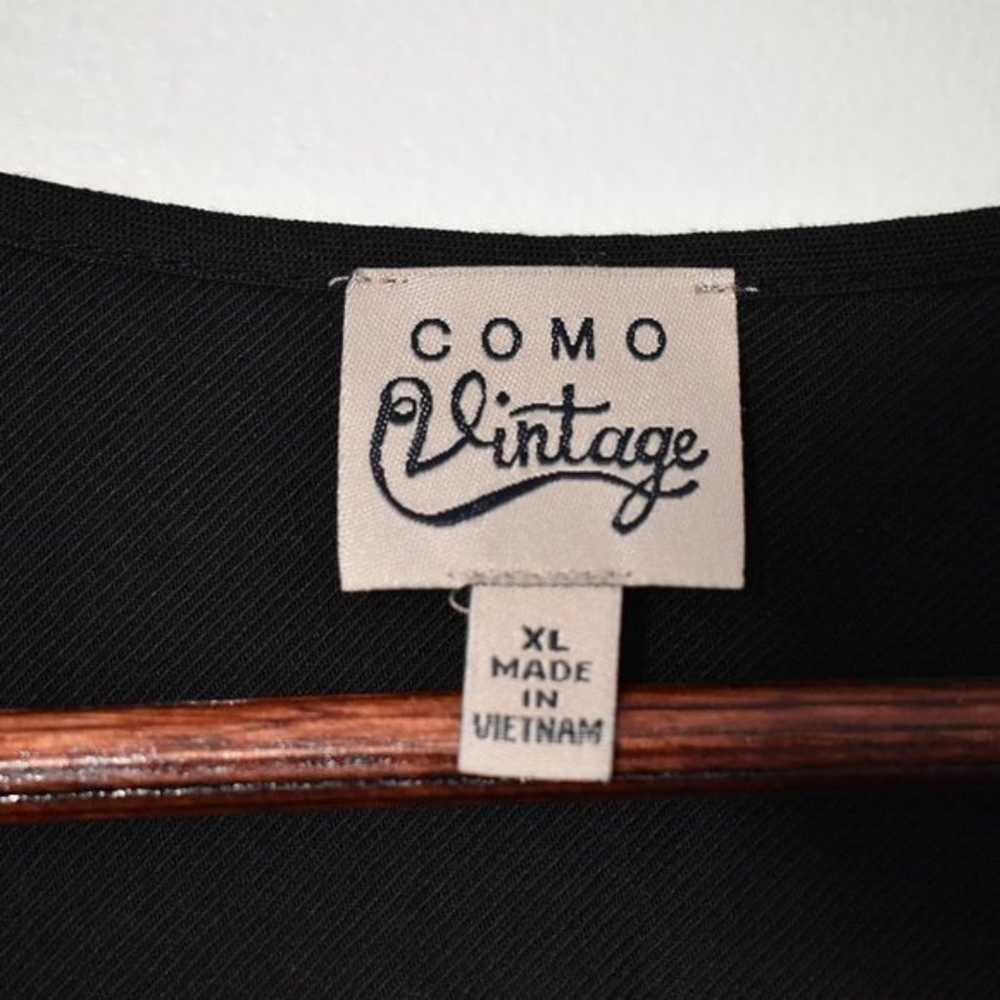 Como Vintage loose black top with embroidered pin… - image 3