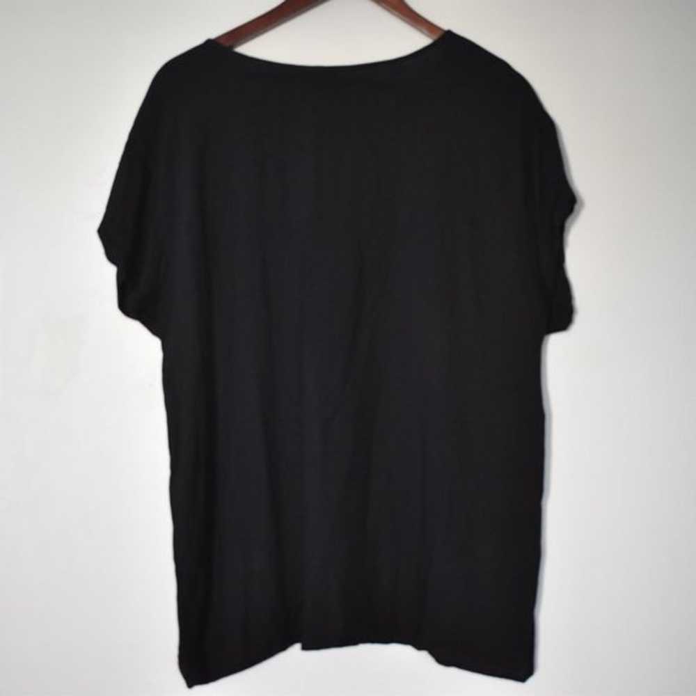 Como Vintage loose black top with embroidered pin… - image 5