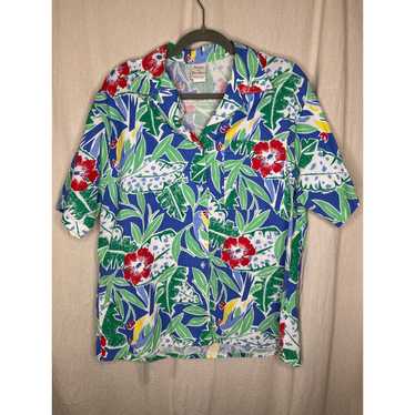 Vintage 1980s Manor House Tropical Floral Hawaiia… - image 1