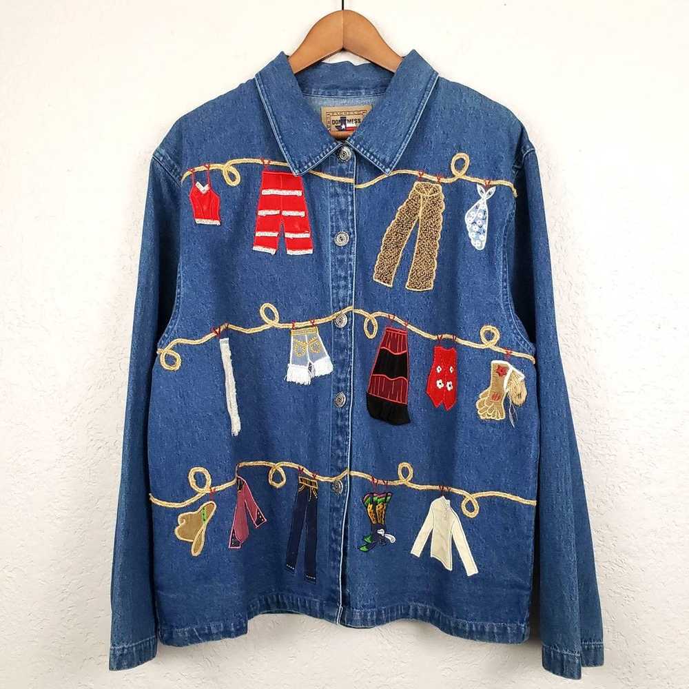 Vintage 90s Chambray Cowboy Button Up XL - image 1