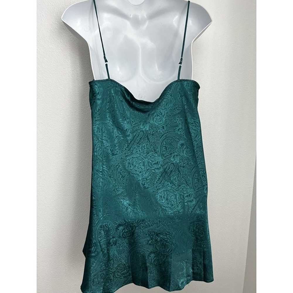 Vintage Adonna Emerald Green Lace Semi Chemise Ni… - image 5