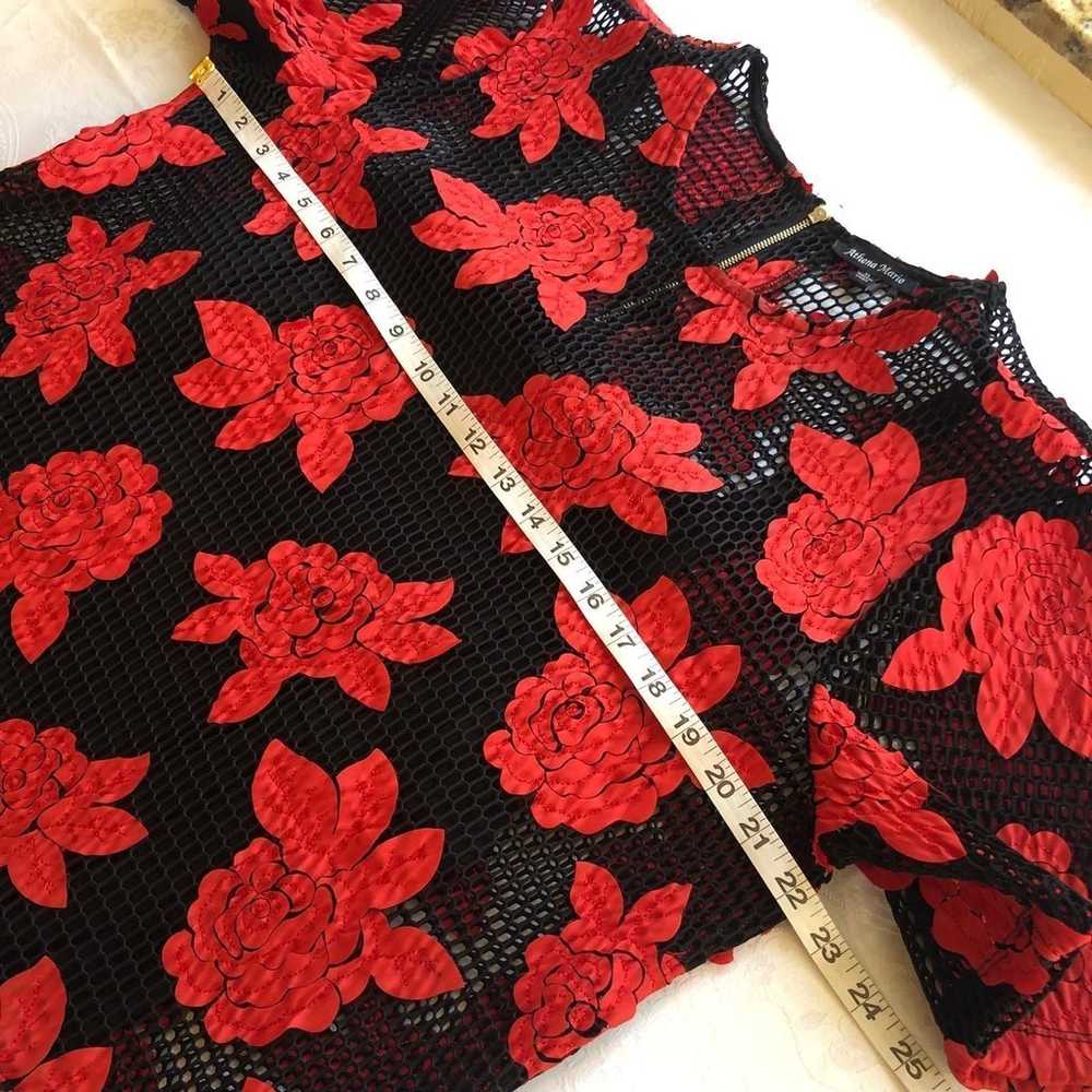 Athena Marie Retro Vintage Couture Black/Red Flor… - image 7