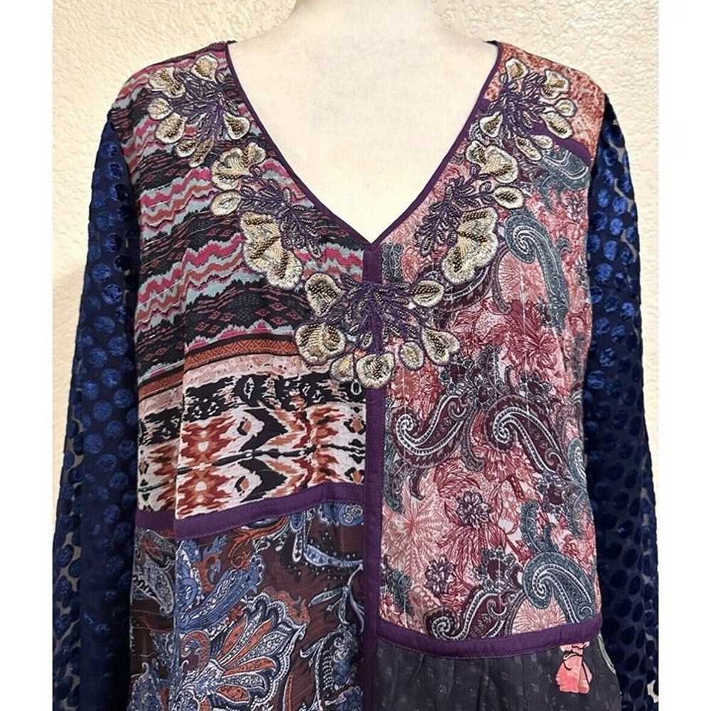 Soft Surroundings Purple Indie Boho  Floral All T… - image 2