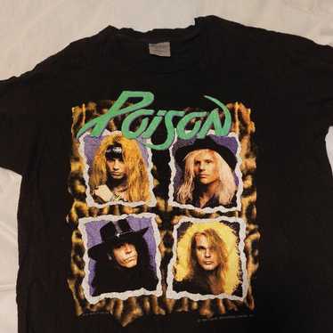 Vintage 1990's Poison Shirt| World Tour 90-91| Flesh & Blood | Black Long Sleeve | Pirate Radio Special Edition| high quality (Men's Large)