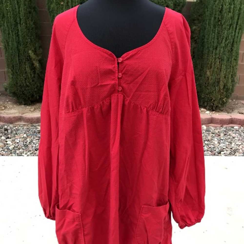 Vintage Red Old Navy tunic top plus size XXXL - image 1