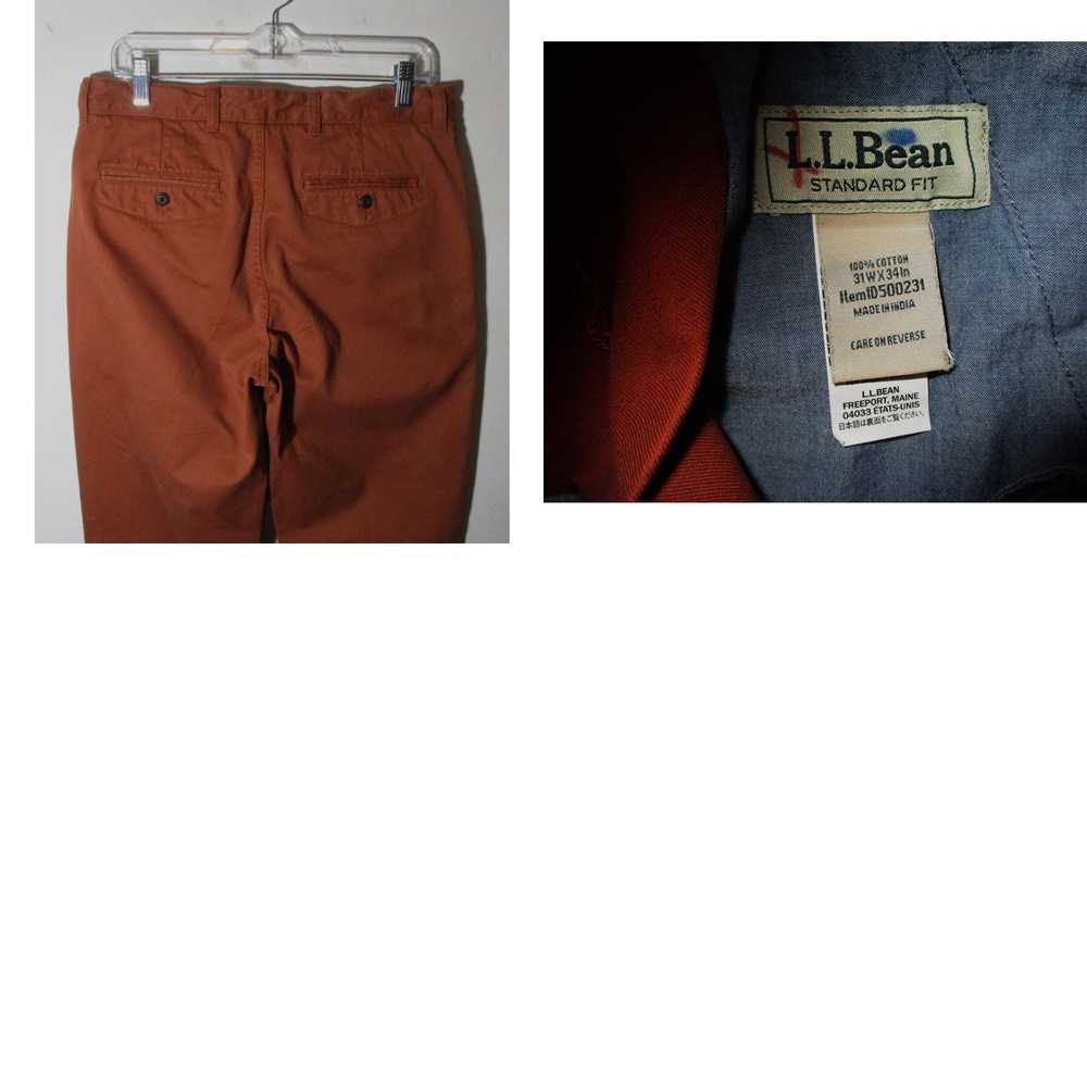 Vintage Men's L.L. BEAN Rust Straight Chino Pants… - image 4