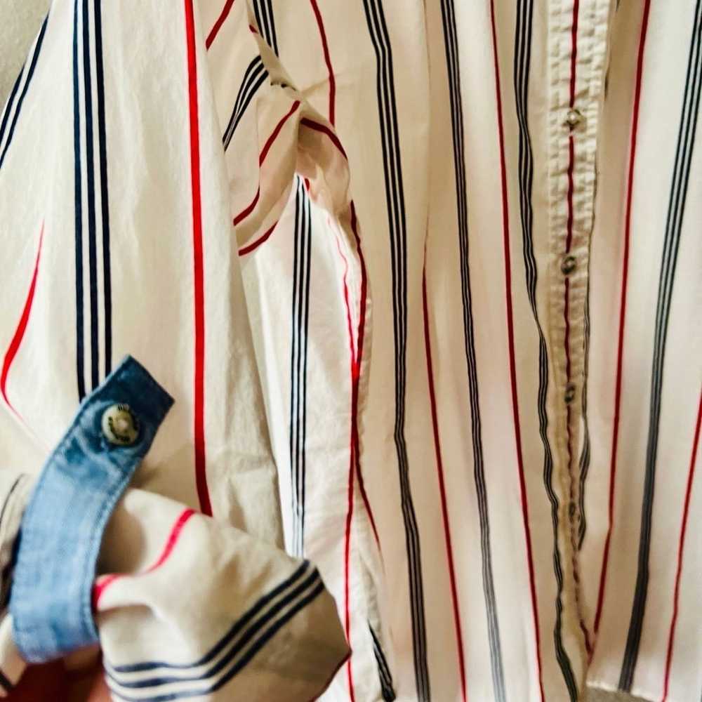 TOMMY HILFIGER VINTAGE WHITE W/RED& BLUE PINSTRIP… - image 4