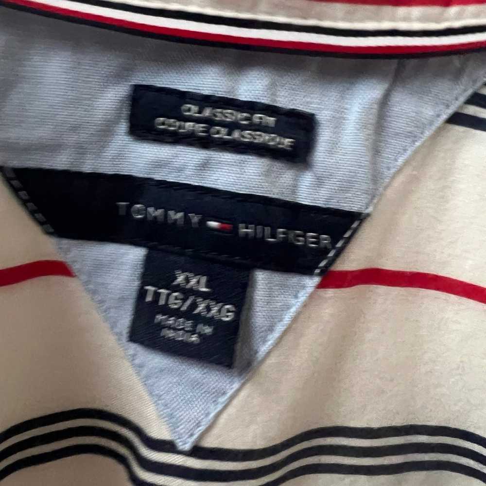 TOMMY HILFIGER VINTAGE WHITE W/RED& BLUE PINSTRIP… - image 5