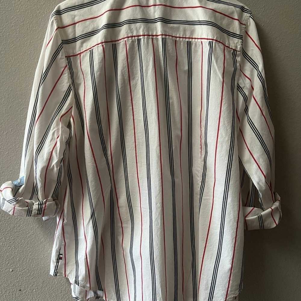 TOMMY HILFIGER VINTAGE WHITE W/RED& BLUE PINSTRIP… - image 6