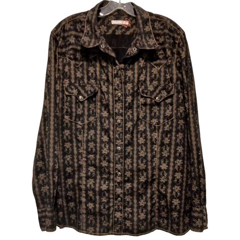 Women's Tin Haul Western Shirt with Pearl Snaps -… - image 1