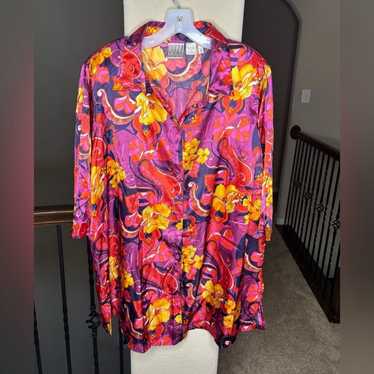 Vintage Quizz New York Woman Floral Blouse Size 22