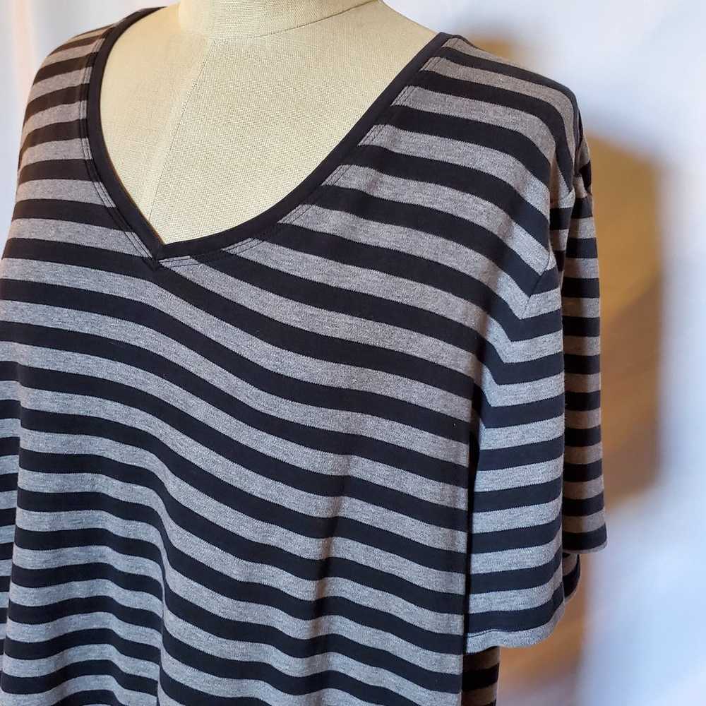 Lane Bryant Black & Gray Striped Shirt - image 2