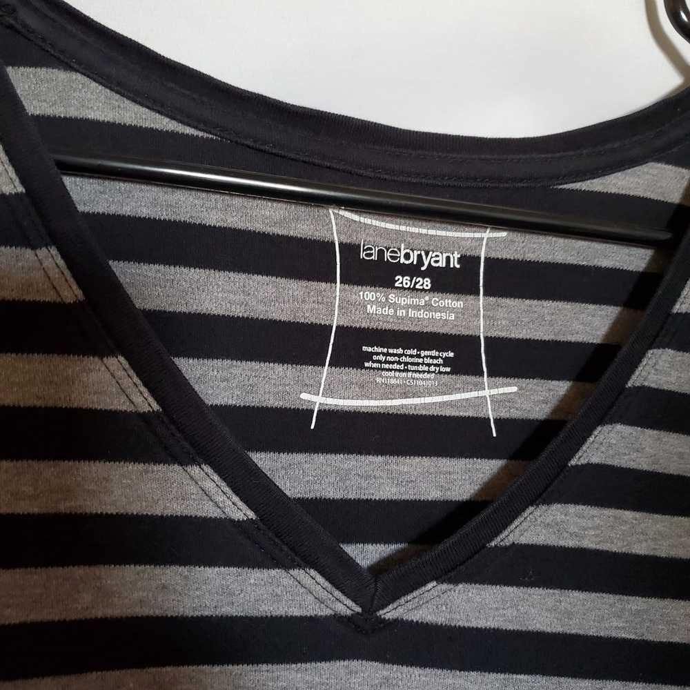 Lane Bryant Black & Gray Striped Shirt - image 4