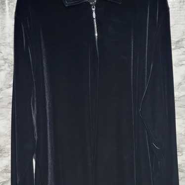 Vintage Koret Women's Blouse. 3X. Black Velvet. 1… - image 1