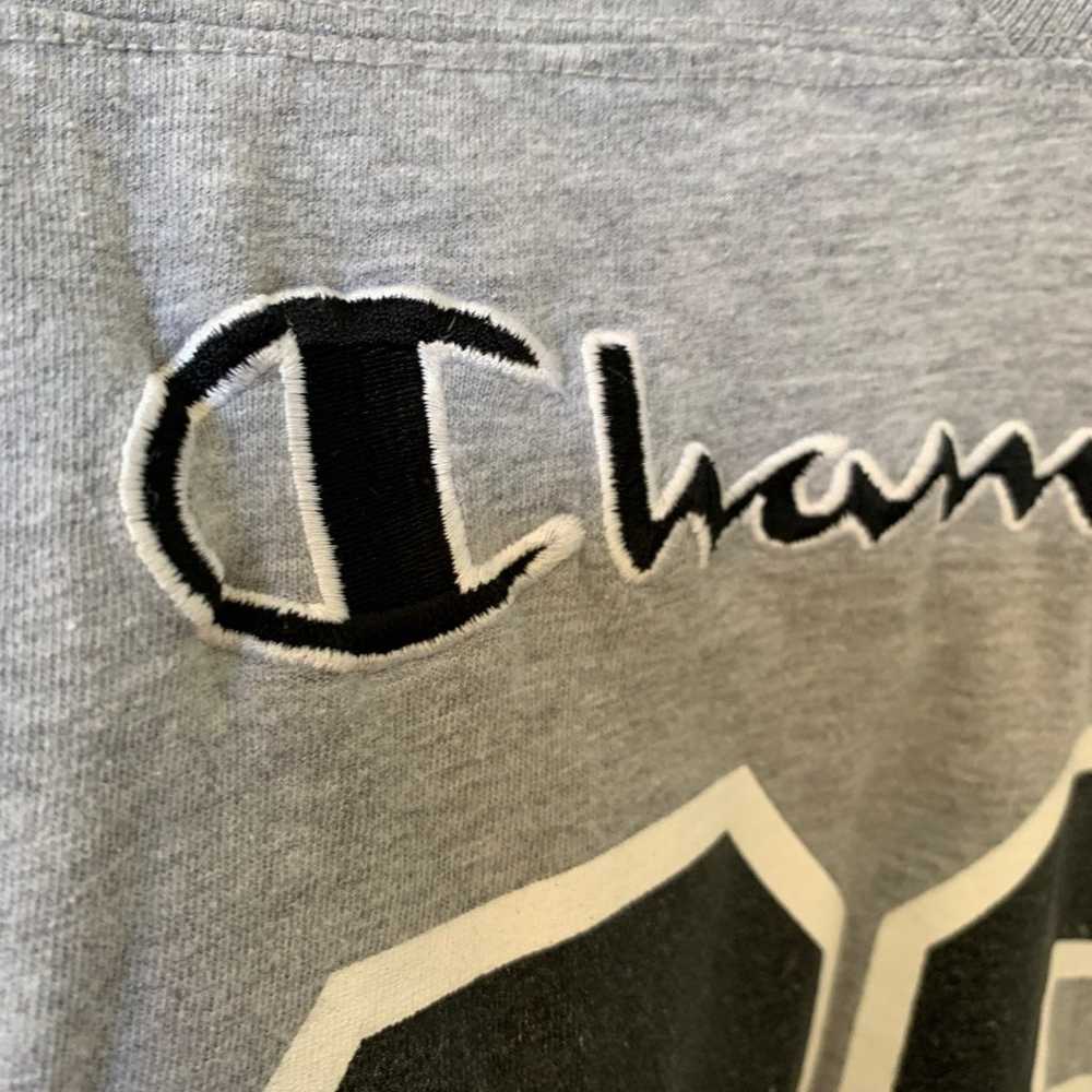 Vtg 80s Champion V neck tee embroidered - image 2