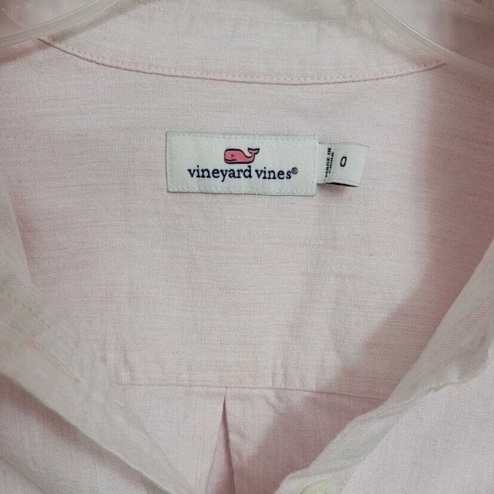 Vineyard Vines Top Sz 0 Pink Roll Tab Sleeve Cott… - image 2