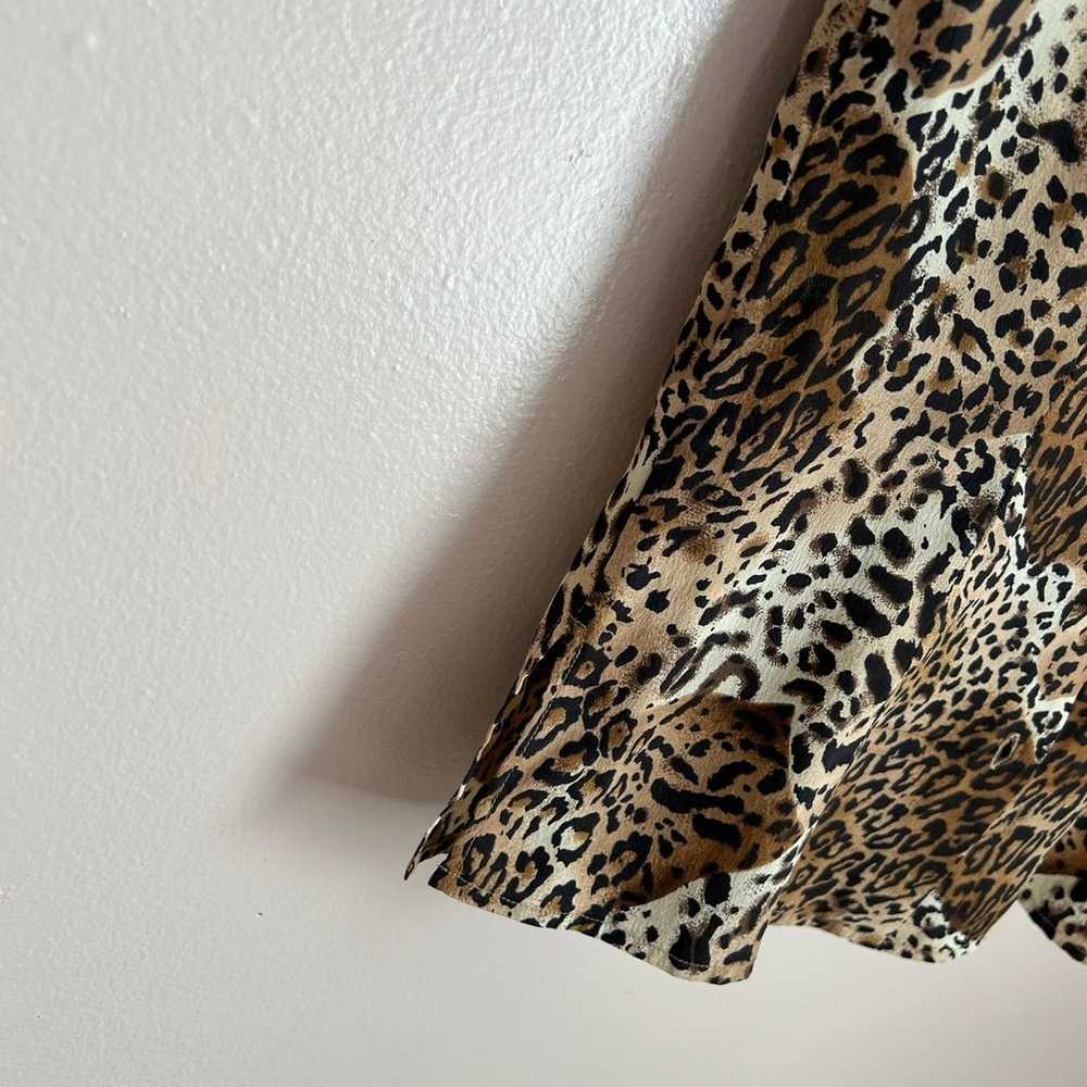 Vintage Silk Leopard Print Top, Sz 2, XS/S - image 7