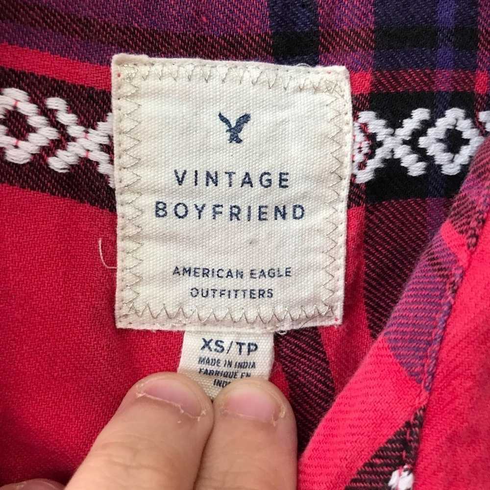 American Eagle Vintage Boyfriend Plaid Flannel - image 2