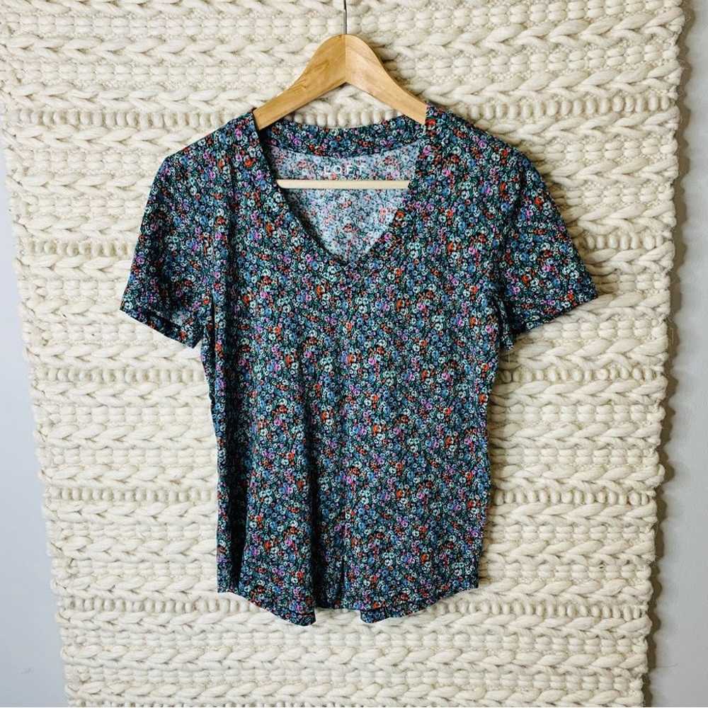 LOFT Vintage Soft Floral Print T-Shirt XS - image 1