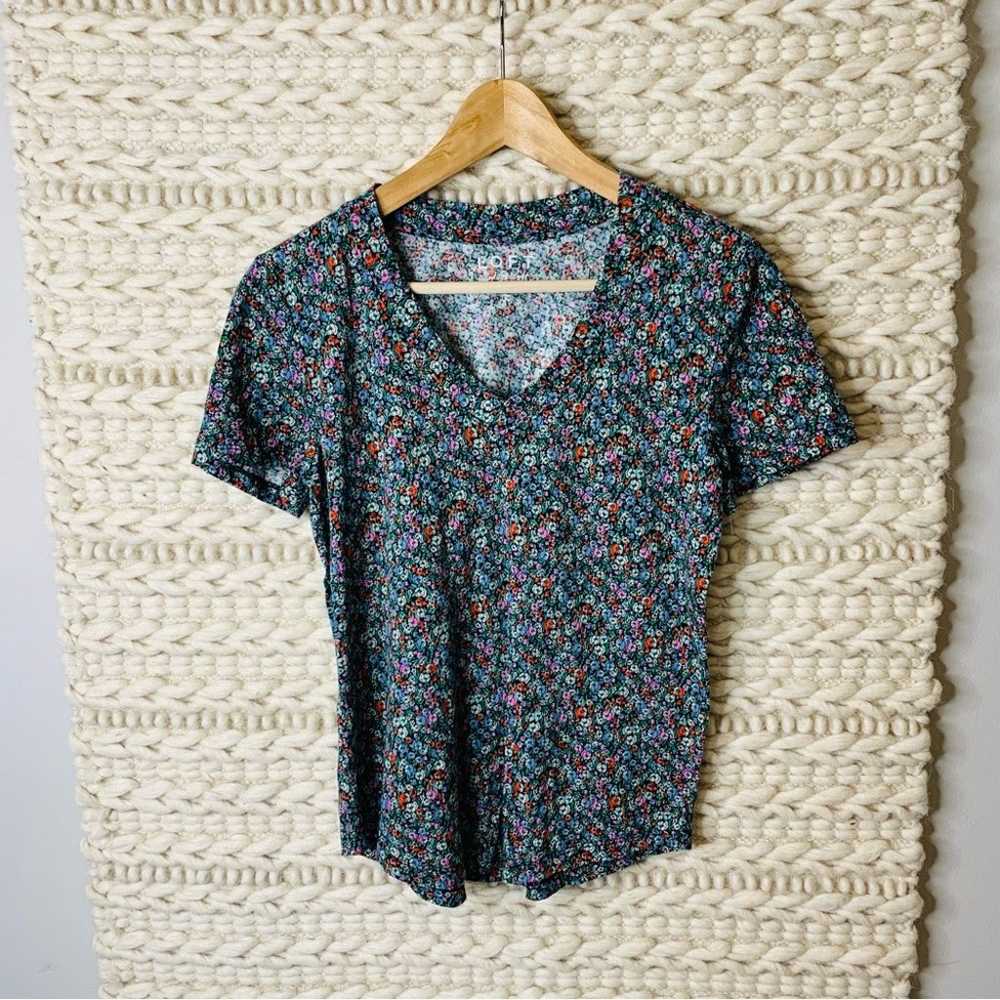 LOFT Vintage Soft Floral Print T-Shirt XS - image 5