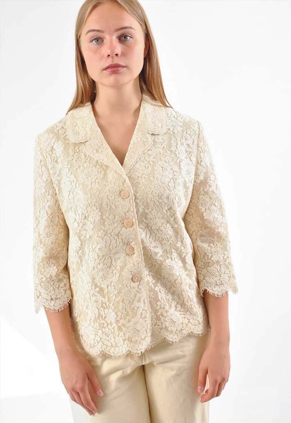 Vintage 90's CAROLINE CHARLES  jacket in beige - image 1