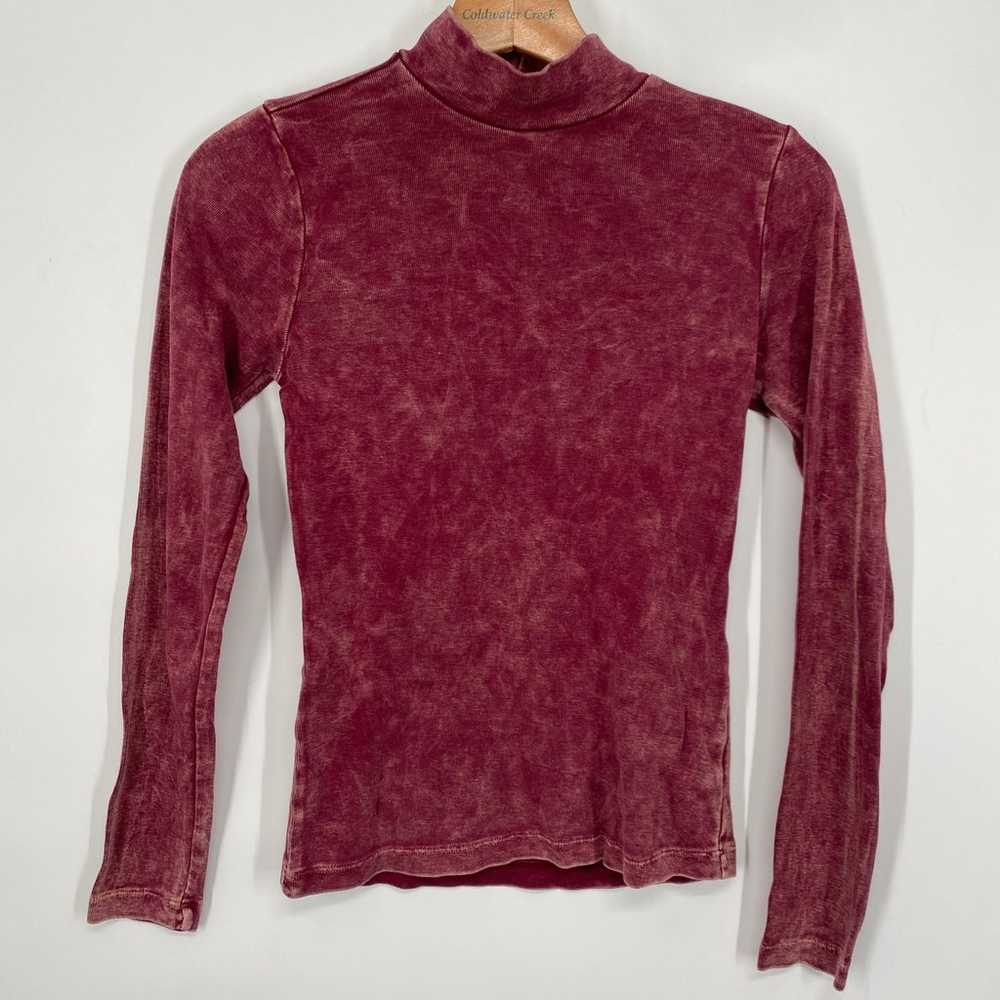 Michael Stars Ada Mineral Wash Mock Neck Top - image 2