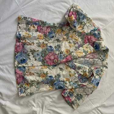 Vintage Korean Brand Total Fashion Lace Floral Blo