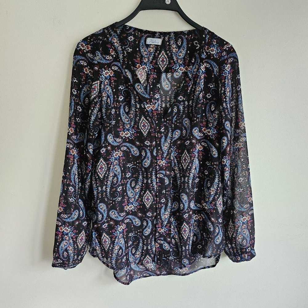 Attbetine vintage made in usa V neck paisley patt… - image 2