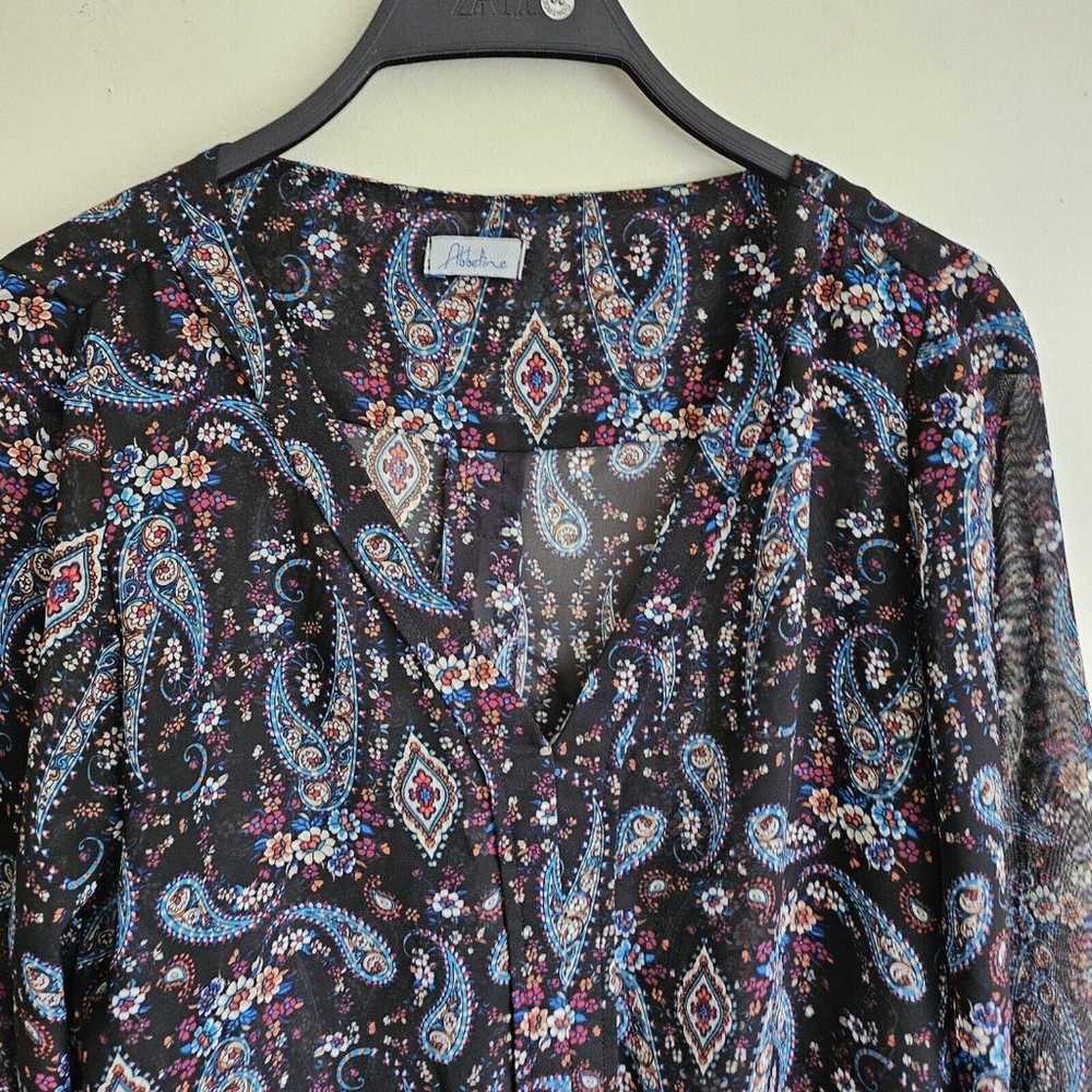 Attbetine vintage made in usa V neck paisley patt… - image 3