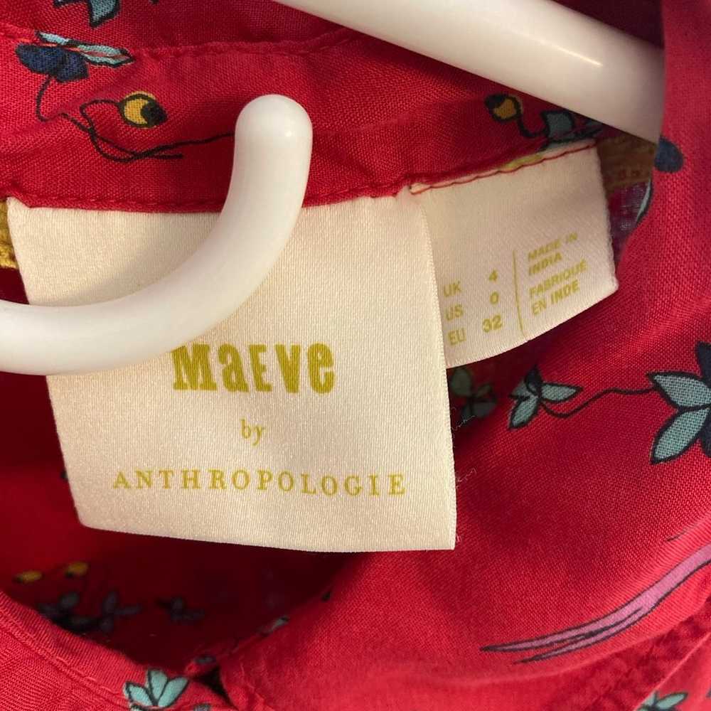 Anthropologie Maeve Women's Fredericka Red Floral… - image 3