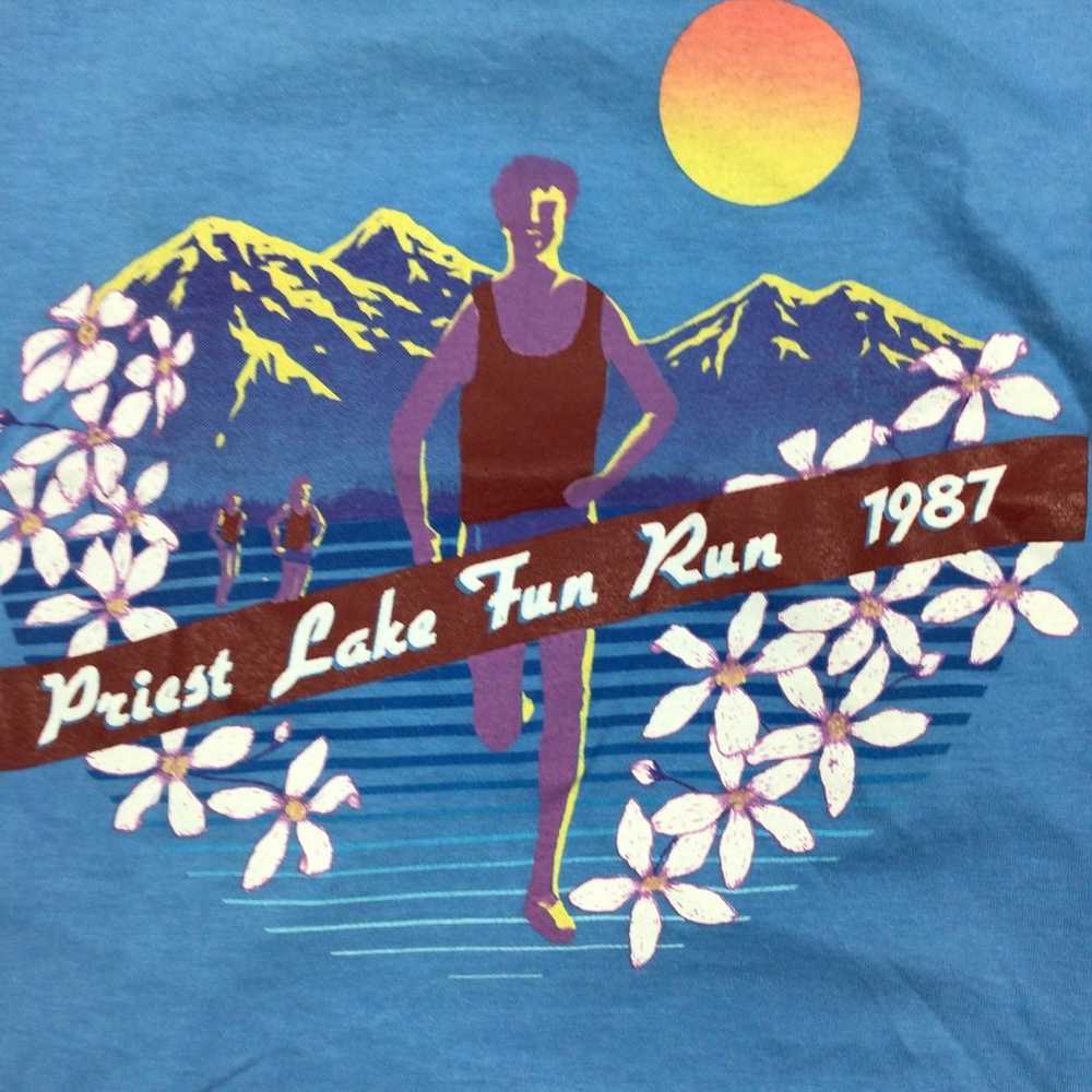 Vintage 1987 Priest Lake fun run single stitch ts… - image 3