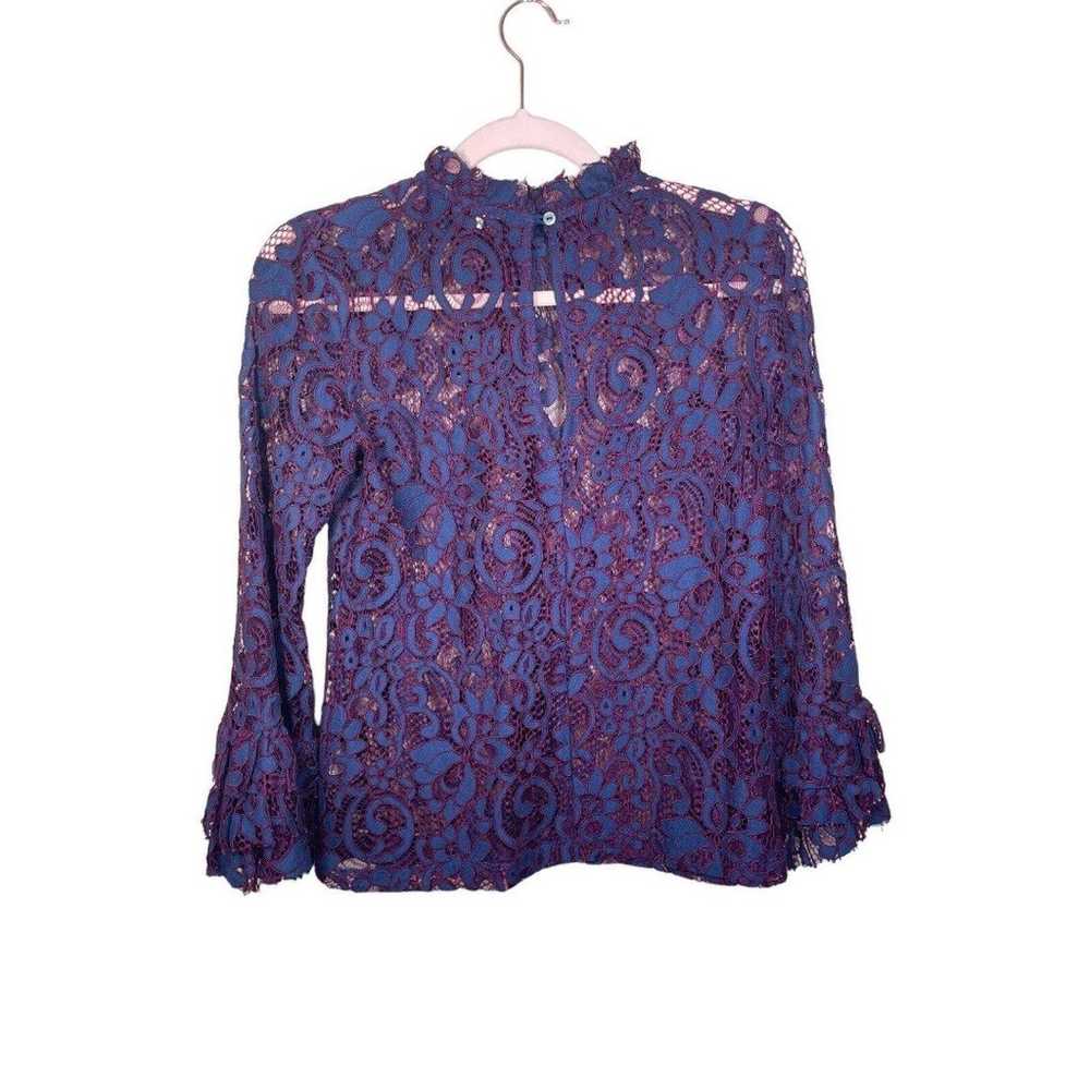 Willow & Clay Purple Navy High Neck All Lace Shir… - image 3