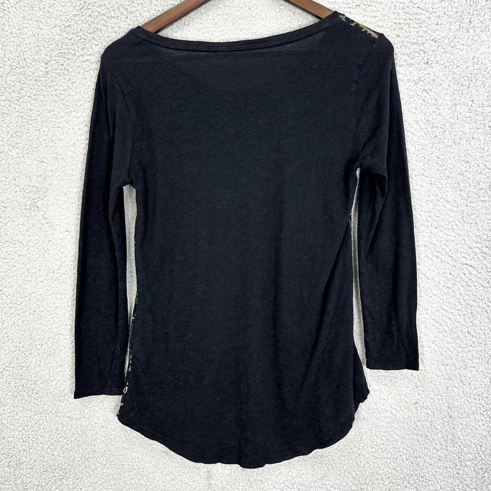 Vintage Y2K lucky brand top womens XS black geome… - image 5