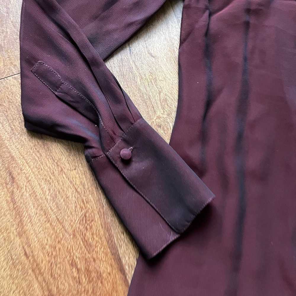 Johnny Was vintage burgundy collard top sheer sz … - image 7