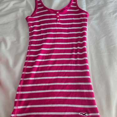 Hollister pink striped henley tank