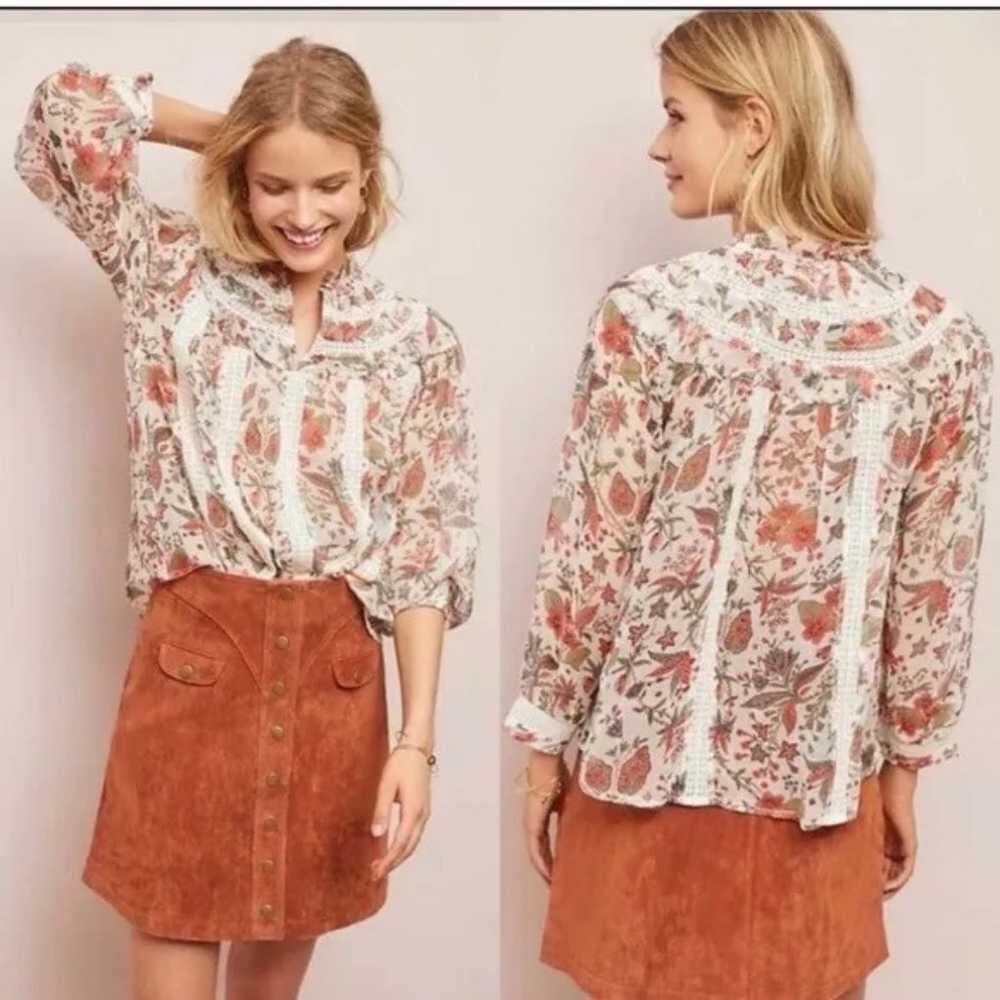 Feather Bone by Anthropologie elena blouse size 2 - image 2