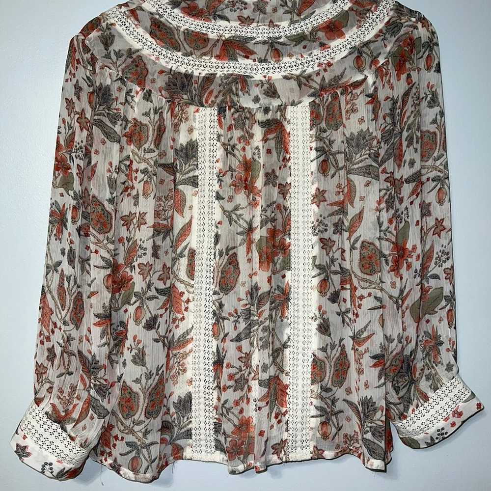 Feather Bone by Anthropologie elena blouse size 2 - image 8