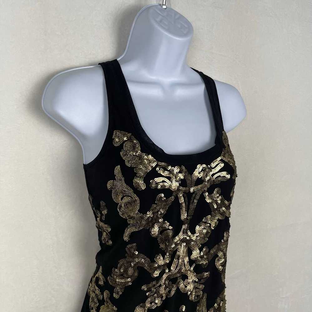 Lot of 2 Express XS Dressy Black & Gold Tank Tops… - image 3