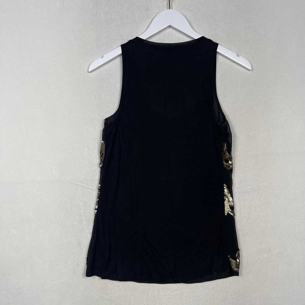 Lot of 2 Express XS Dressy Black & Gold Tank Tops… - image 8