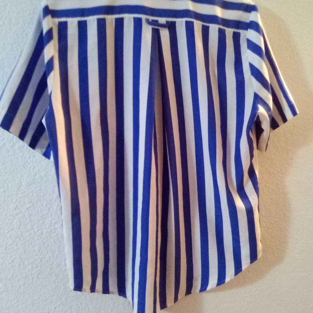 Vintage Alyssa Carr Button Down Stripe Shirt Blue… - image 5