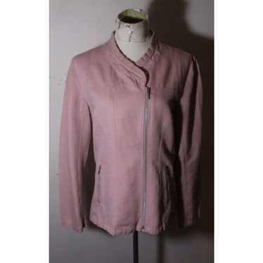 Vintage Women's SUNDANCE Pink Full Zip Linen Jack… - image 1