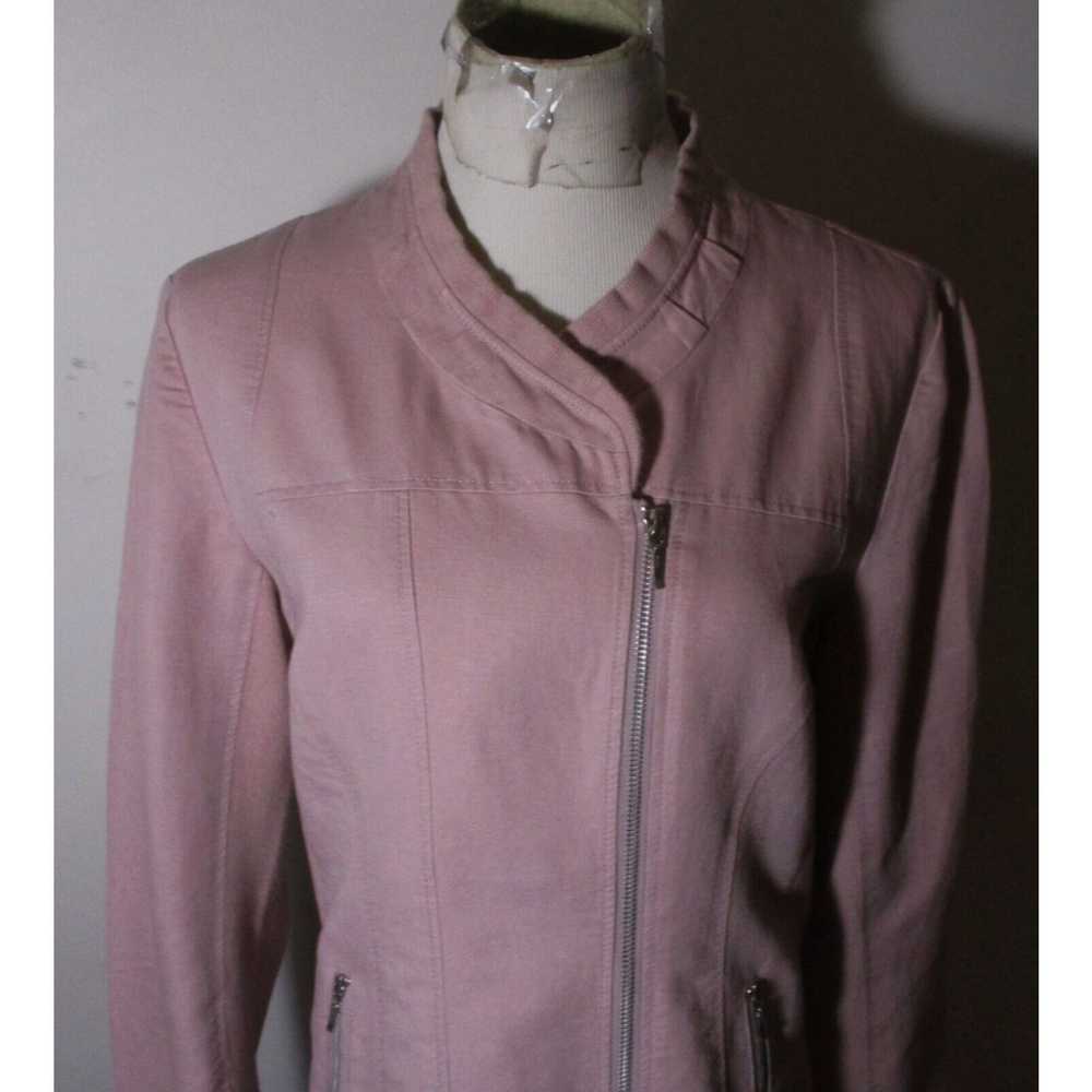 Vintage Women's SUNDANCE Pink Full Zip Linen Jack… - image 2