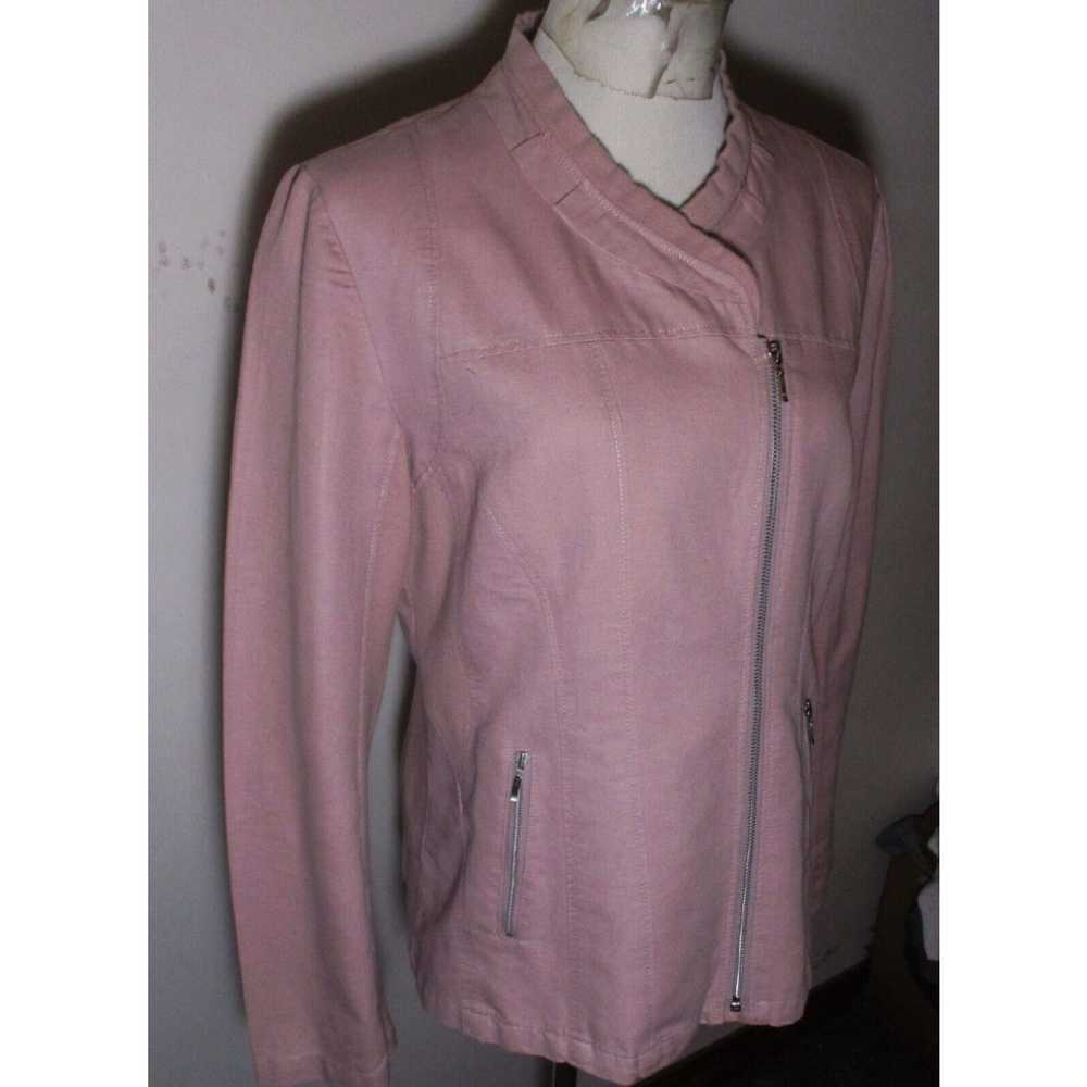 Vintage Women's SUNDANCE Pink Full Zip Linen Jack… - image 3