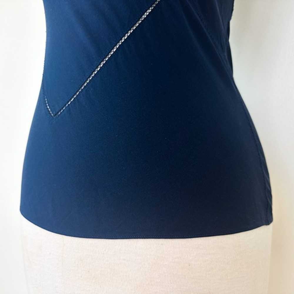 Vintage 90s-y2k Midnight Blue Silk Bias Cut DKNY … - image 3