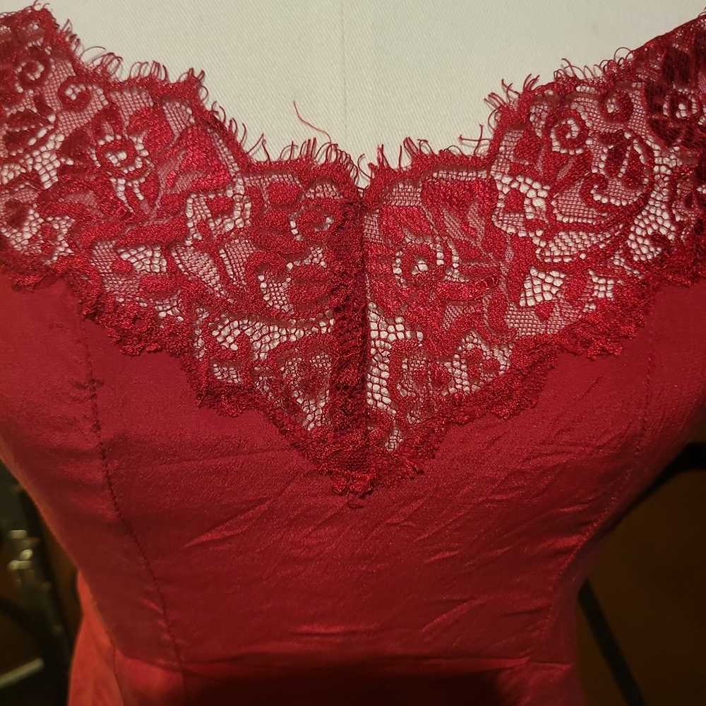 Red silk satin and lace xs BEBE camisole - image 2