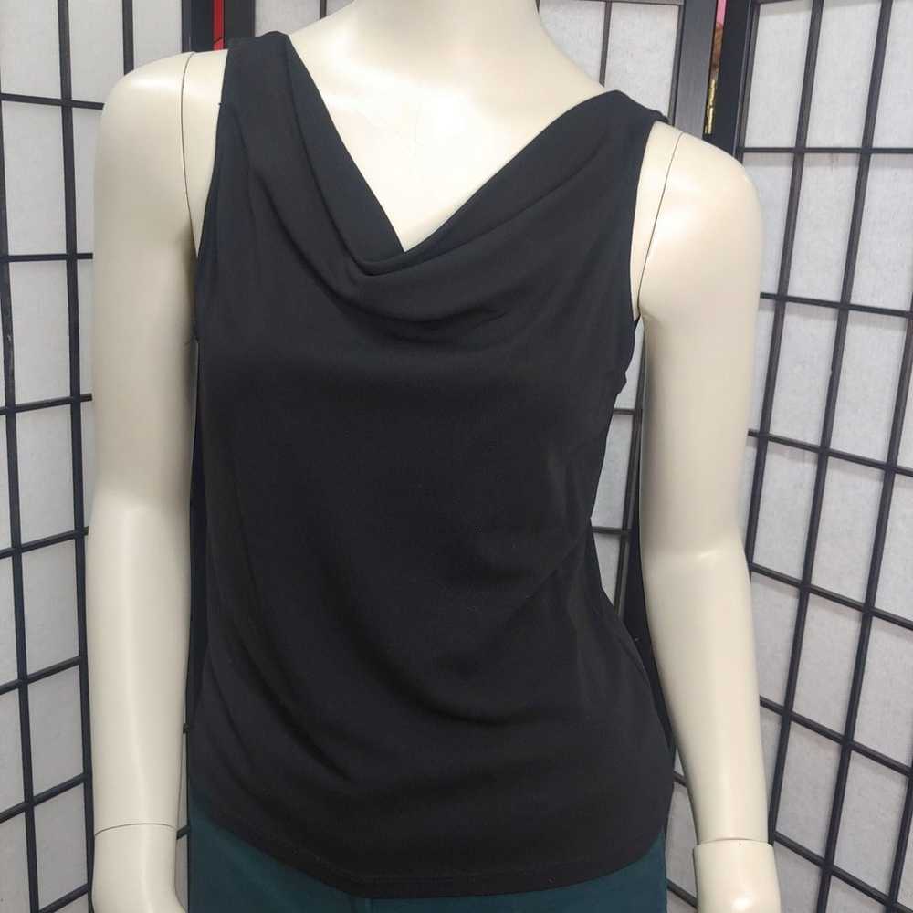 DKNY petite black cowl tank blouse - image 10