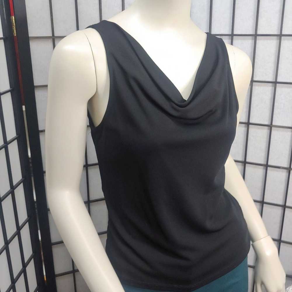 DKNY petite black cowl tank blouse - image 1