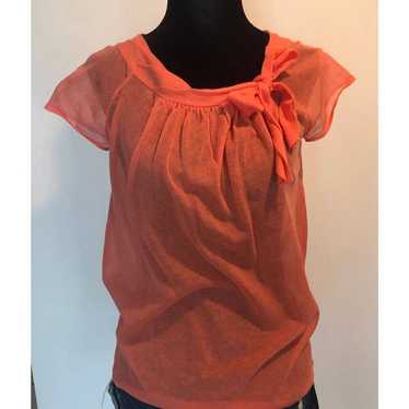 J.Crew-Salmon Coral Tie Neck Blouse- XS - image 1