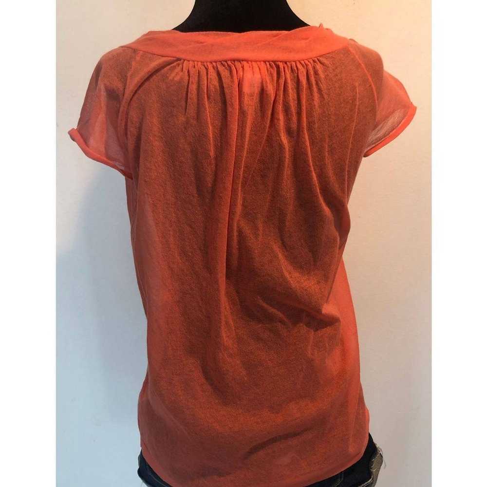 J.Crew-Salmon Coral Tie Neck Blouse- XS - image 2