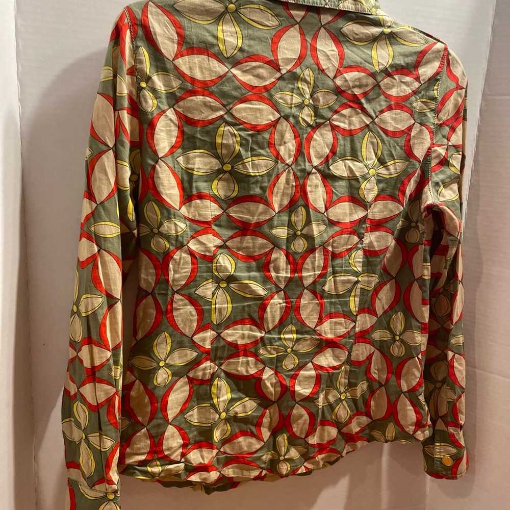 TORY BURCH Green Multicolor Red Yellow Floral LS … - image 4